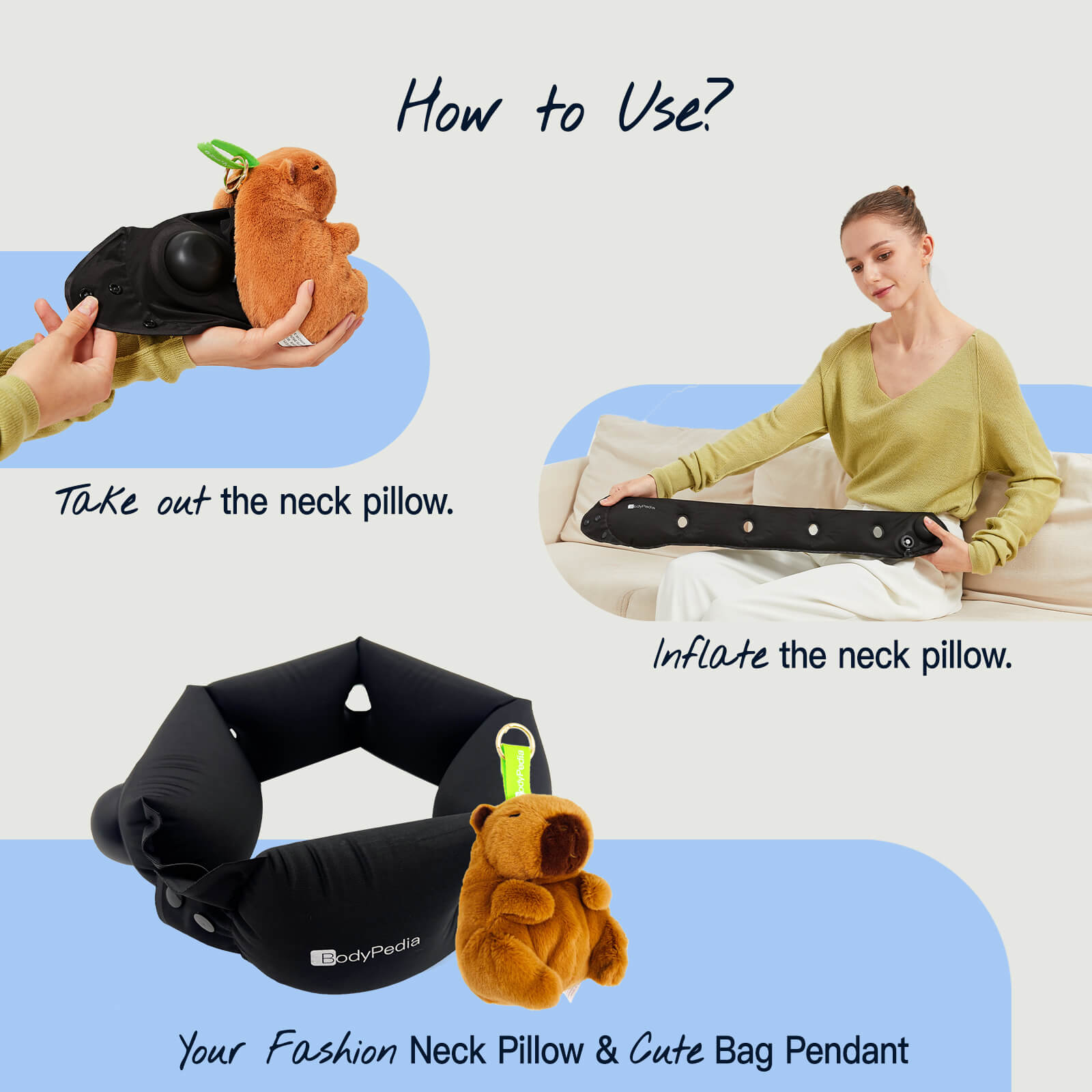 BodyPedia Air Inflatable Travel Pillow - BodyPedia