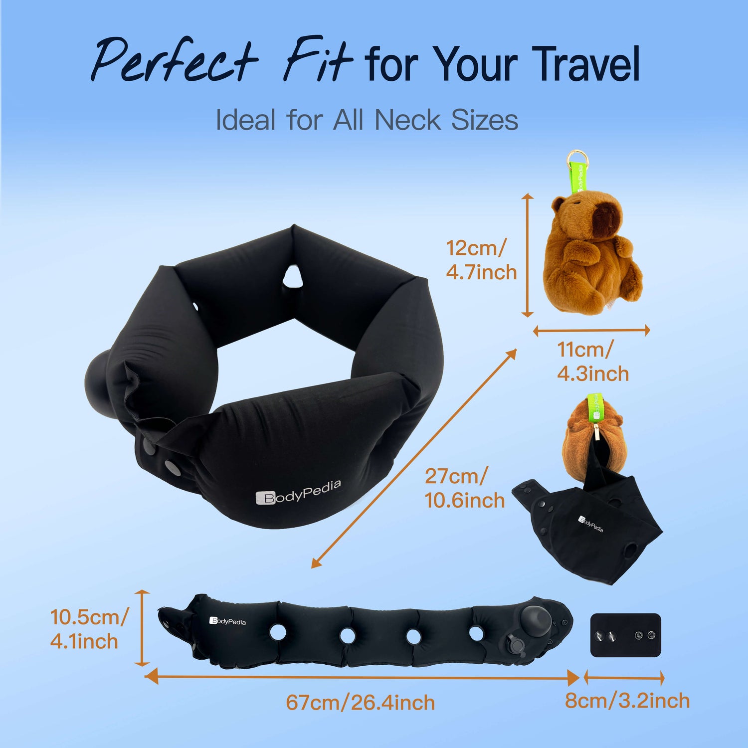 BodyPedia Air Inflatable Travel Pillow - BodyPedia