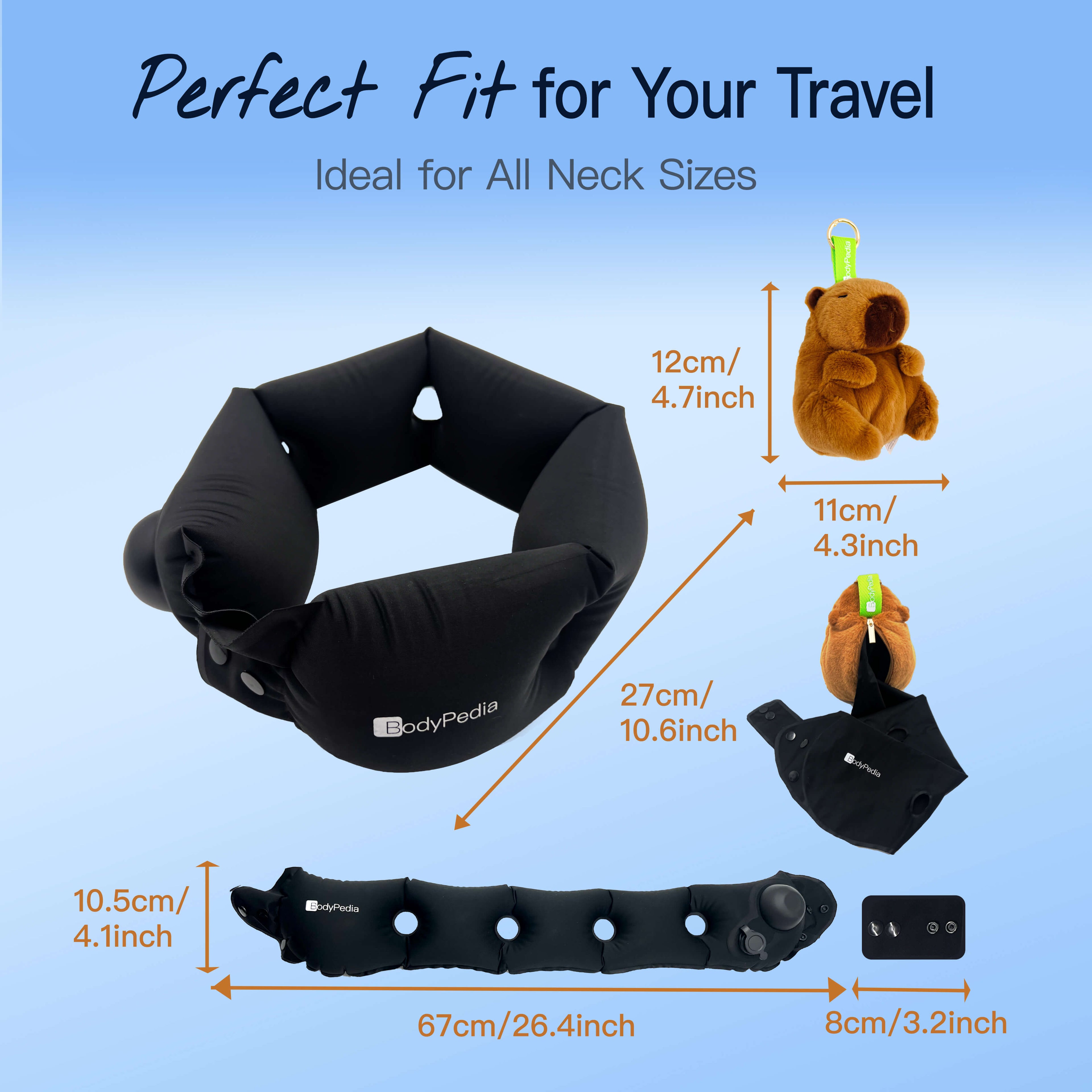 BodyPedia Air Inflatable Travel Pillow - BodyPedia